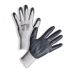 PD-1001 Bílé rukavice povrstvené šedým nitrilem
