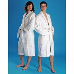 HOTEL 2S White bath robe terry or velour in sizes S - XXL