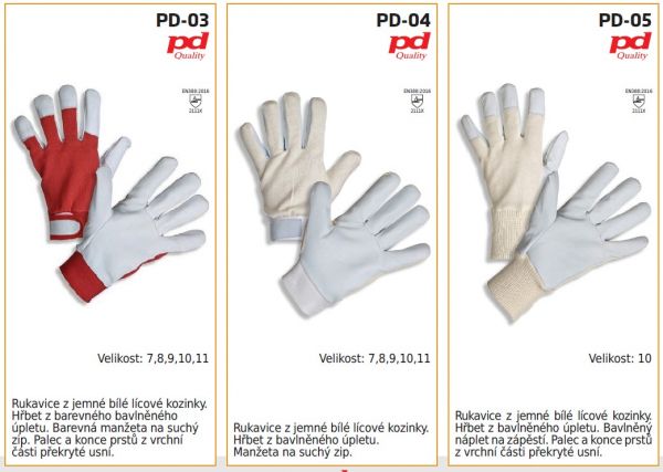 Kombinované kožené rukavice - doprodej