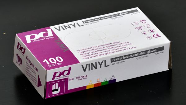 PD-VN-PWF Vinylové transparentní nepudrované rukavice